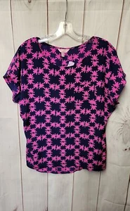 Lilly Pulitzer Women's Size M Blue & Pink Short Sleeve Top - Picture 1 of 3