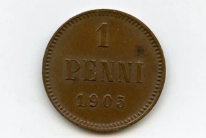 Finlandia Russia 1 pennia 1905 condizioni XF/AU!!!! - Foto 1 di 2