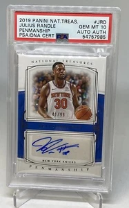 2019 National Treasures Penmanship Julius Randle /99 AUTO PSA 10 GEM MT POP 1 - Picture 1 of 8