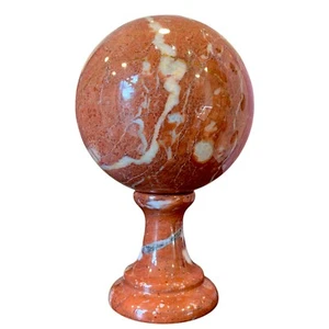 Sfera in Marmo Rosso Poggiasfera Alto Scultura da Tavolo Interior Design D 10cm - Imagen 1 de 6