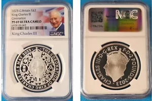 Reino Unido 2023 S2£ King Charles III CORONATION NGC PF69 UC TODO OGP INC - Imagen 1 de 3
