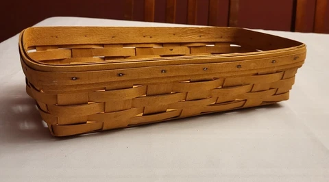 Longaberger Basket Honey Blonde Color. 14"x10"x4.24". Brand Name blacked out Cover