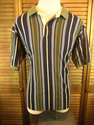 Mens Woods & Gray Stripe SS Deck Polo Golf Casual Shirt sz XL - Изображение 1 из 4