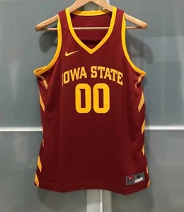 NIKE IOWA STATE CYCLONES #00 NCAA MENS BASKETBALL GAME JERSEY CARDINAL RED M - Picture 1 of 3