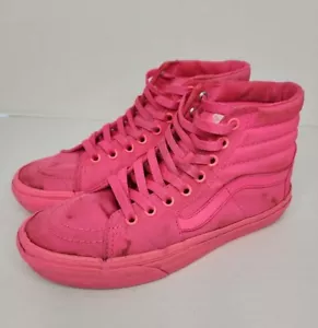 Vans Off The Wall Hot Pink Monochrome High Top Skateboard Shoes US Women Size 7 - Picture 1 of 12
