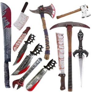 Hard Foam Plastic Halloween Weapon Props Cosplay Fancy Dress Knife Sword Axe Lot - Picture 1 of 42