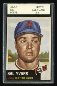 1953 TOPPS #11 SAL YVARS ASA 6 SALESMAN SAMPLE REVERSE ~ QUITE RARE & DESIRABLE - Picture 1 of 2