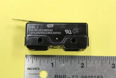 Interruptor de 20 amperios Unimax 2HBL-1 de acción de resorte de hoja larga, NO. o N.C. Micro Omron Foto 1 de 4