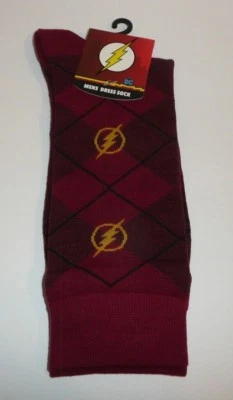 Flash 1 пара мужское платье носки DC Comics Argyle JLA кино молнии болт экипажа - Изображение 1 из 4