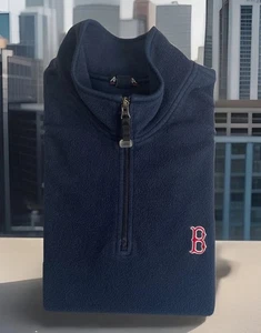 Boston Red Sox Antigua Mens 2XL MLB Baseball 1/4 Zip Navy Blue Fleece - Picture 1 of 9