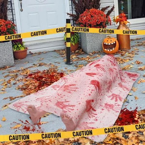 5,4 piedi Halloween corpo morto oggetti di scena decorazioni spaventoso cadavere gonfiabile con cautela - Foto 1 di 12