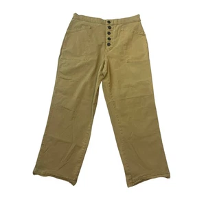 Lucky Brand Button Front Utility Pant Twill Khaki Size 31 Adjustable Waist - Picture 1 of 8