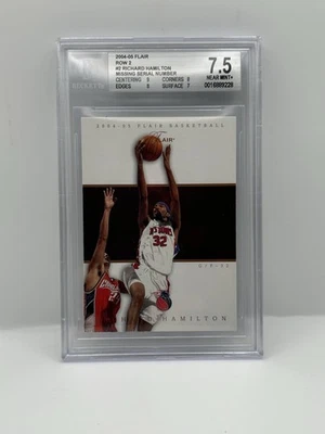 2004-05 Flair Row 2 Bankruptcy 1/1 Replacement Richard Hamilton #2 BGS 7.5 - Image 1 of 4