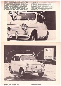 1965 Fiat 600D, 32 Horsepower, Detailed Canadian Issue ROAD TEST Report - Picture 1 of 1