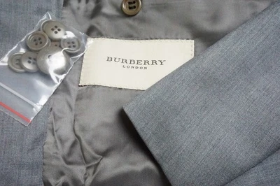Burberry London Silk Blend Light Gray 2 Pc Suit Jacket Pants 42R BRAND NEW - Image 1 of 4
