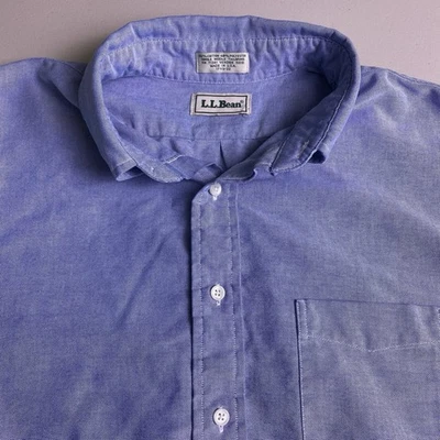 Camisa LL Bean Años 80 17.5 Para Hombres L/S OCBD Azul EE. UU. En muy buen estado Foto 1 de 4