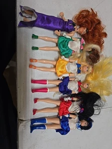 Sailor Moon 6” Doll Figure Collectible Lot Of 7 BANDAI 1995 Vintage No box, Used - Picture 1 of 1