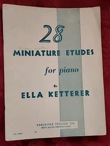 28 ESTUDIOS EN MINIATURA para piano Ella Ketterer 1938 T. Presser libro de música de tercer grado - Imagen 1 de 10
