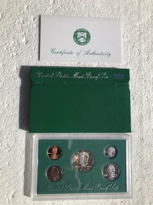 Juego de prueba 1996-S en caja original Estados Unidos como nuevo con certificado de autenticidad (juego de 5 monedas) sellado en plástico Foto 1 de 4