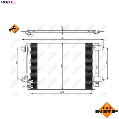 CONDENSER AIR CONDITIONING 350028 FOR VW FUSCA BORA/IV JETTA/VI/CLASICO 2.0L - Image 1 of 4