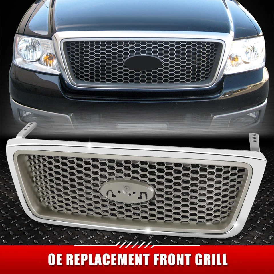 [Malla de panal] Para 04-08 Ford F150 Lariat Parachoques Delantero Rejilla con Ranura para Insignia Foto 1 de 4