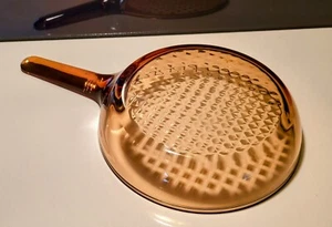 Retro Corning Visionware Amber 7" Waffle Bottom Skillet/s ** USA or FRANCE~Nice - Picture 1 of 10