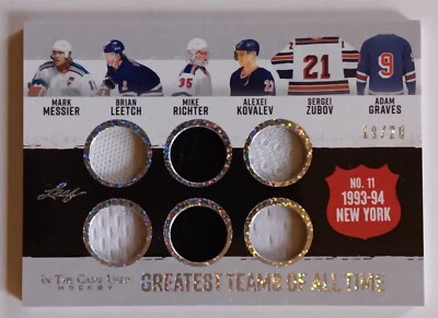 2023 Leaf ITG Used Greatest Teams of All-Time 93-94 New York Rangers /20 Messier - Image 1 of 2