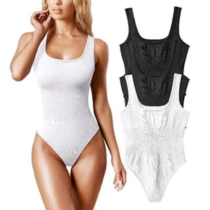 Damskie Slim Body Y2K Letnie Sexy Prążkowane Paski Kwadratowy dekolt Sleev GX - Zdjęcie 1 z 17
