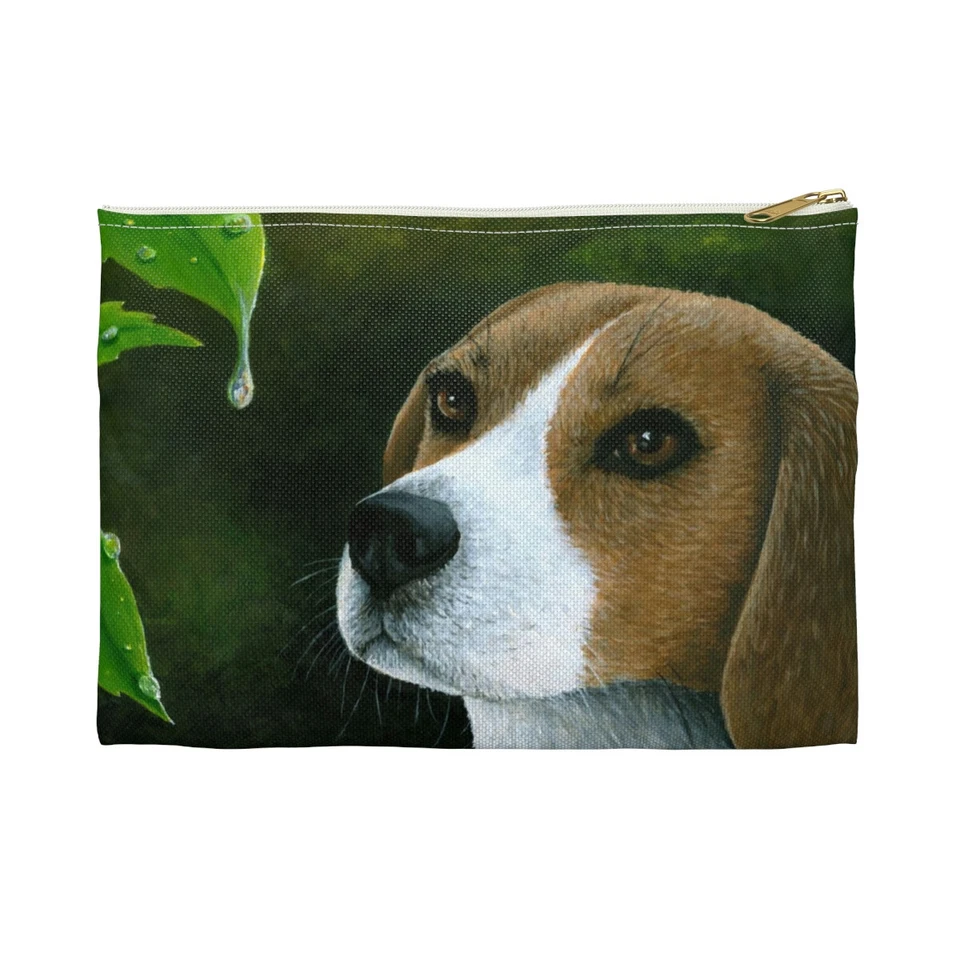 Bolsa de accesorios bolsa de cosméticos Beagle perro 116 hoja verde arte por L.Dumas Foto 1 de 1