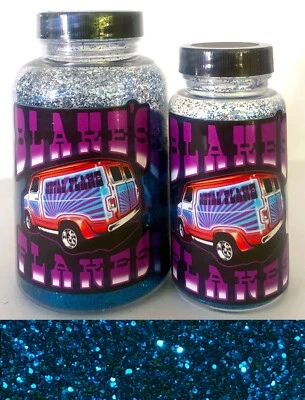 Blake's Flakes Metal Flake .015 Tahitian Teal Hot Rod trabajo de pintura personalizado Foto 1 de 3