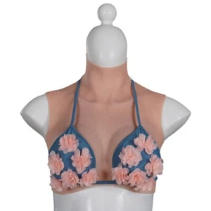 Cotone Riempito Silicone Colore Seno 2 Forme Tazza E Tette Finte Crossdresser - Foto 1 di 15