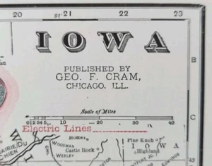 Vintage 1912 IOWA Map 22"x15" Old Antique Original AMES DES MOINES IOWA CITY IA - Picture 1 of 8