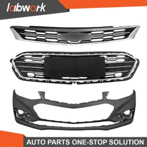 Labwork Front Upper+Lower Grille & Front Bumper Cover For 2016-2018 Chevy Cruze - Picture 1 of 14