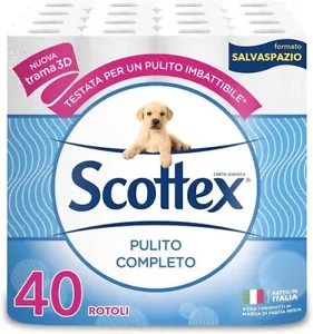 Scottex Papel Higiénico Limpiar Completo Ahorro de Espacio, Paquete De 40 Rollos - Imagen 1 de 5