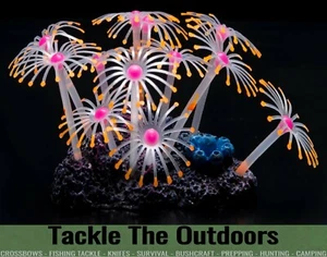 Artificial Silicone Glowing Fish Tank Aquarium Coral Plants Ornaments Orange UK - Picture 1 of 4