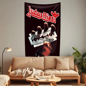 Judas Priest Fascia Metallo Pesante Tessuto Arazzo Appeso Parete Bandiera Striscione 36X60'' - Foto 1 di 13
