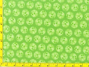 Hell limettengrüne keilförmige Kreise mit Punkten auf dunkler Limette Meterware CSHCIR04300 - Bild 1 von 1