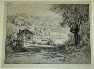 MAURICE ACHENER ACQUAFORTE FIRMATA DI CASA E LAGO - Foto 1 di 10