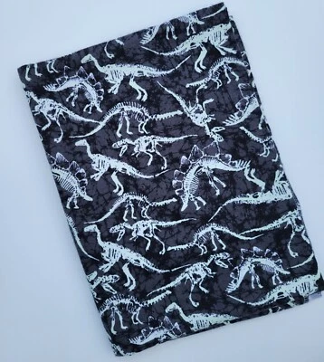 Extra Large Snuggle Flannel Dino Skeleton Print Baby receiving blanket 42 x 54 - Image 1 of 4