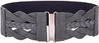 Grace Karin Women Elastic Retro Vintage Style Wide Waist Stretchy Belt Pewter 2X