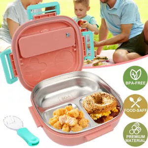 Lunchbox Brotdose Auslaufsicher Bento-Box Brotzeit-Dose aus Edelstahl mit Fächer - Bild 1 von 24