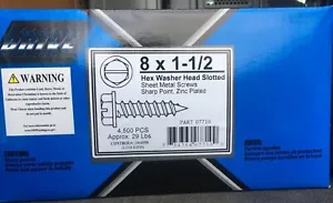 #8 x 1-1/2" (1/4" Antrieb) SECHSKANTSCHEIBE ZINK scharfe Spitze 4.500/KOFFER VON Antriebspunkt - Bild 1 von 2