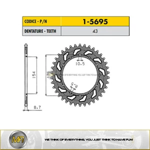 PARA HONDA CB 1000 R - ABS DE 2008 A 2017 PIÑÓN TRASERO DE ACERO 530 - 43 DIENTES - Imagen 1 de 1