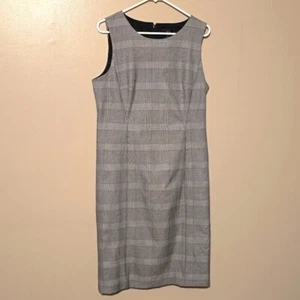 J. Crew Womens Dress Size 12 Gray Glen Plaid Sleeveless Shift Sheath Lined - Picture 1 of 6