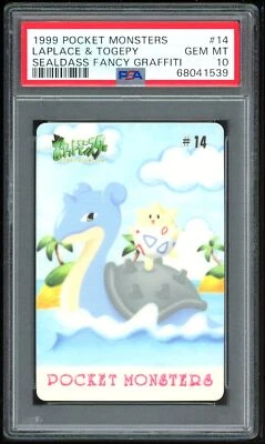 Pokemon Japanese Sealdass Fancy Graffiti 14 Lapras & Togepi PSA 10 68041539 - Image 1 of 2
