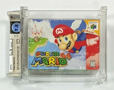 1996 SUPER MARIO 64 NINTENDO N64 NEW FACTORY SEALED WATA 7.5 A+ SEAL - Image 1 of 4