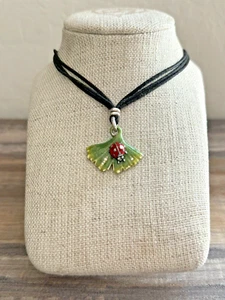 Brighton Marvels Ladybug Necklace, Choker, Black Cord - Picture 1 of 9