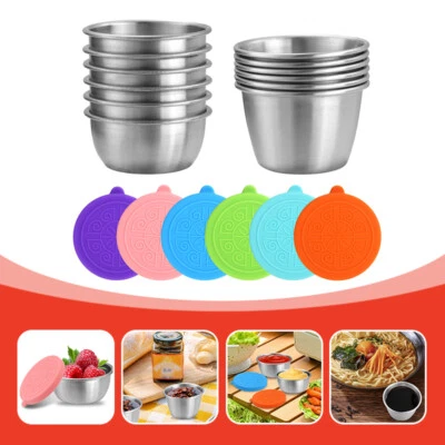 6PC Stainless Steel Snack Container Leak-Proof Stackable Metal Food Storage Box. - Image 1 of 4
