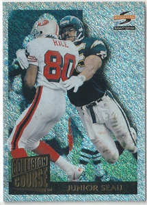 1995 Score Summit Junior Seau Ground Zero Parallel + Base Collision Course - Picture 1 of 3