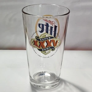 Miller Lite Super Bowl XXXV 2001 Glass New York Giants Ravens NFL Tampa 16oz - Picture 1 of 5